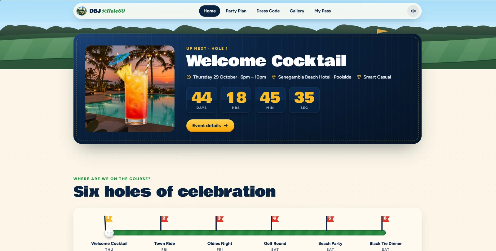 DBJ @Hole60 birthday carnival website home page