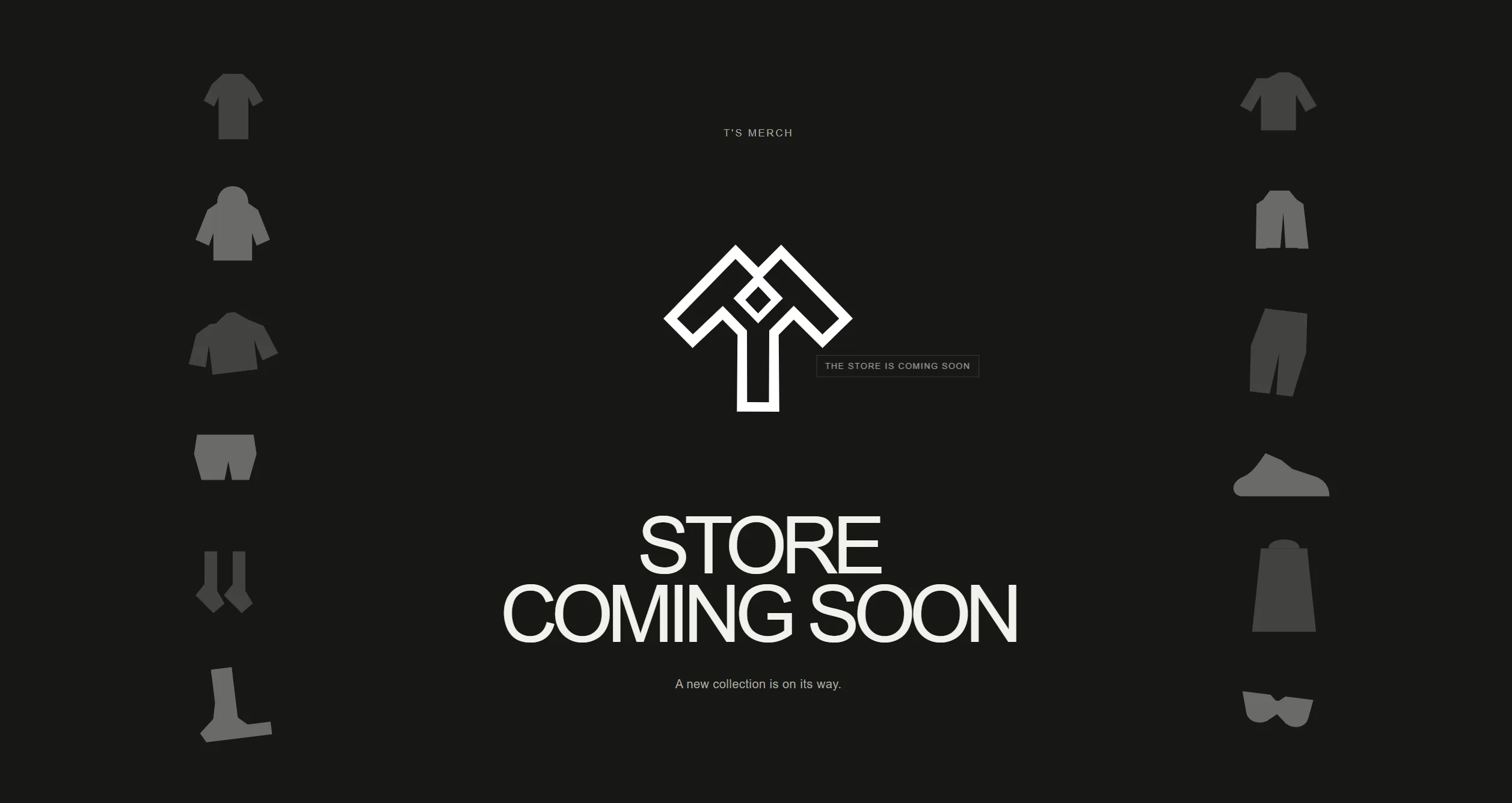 T's Merch coming-soon website